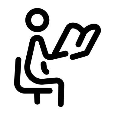 Bir kitap aşığını gösteren satır biçimi simgesi