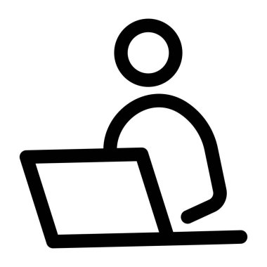 Günlük iş yapan bir karakteri gösteren bir satır biçimi simgesi