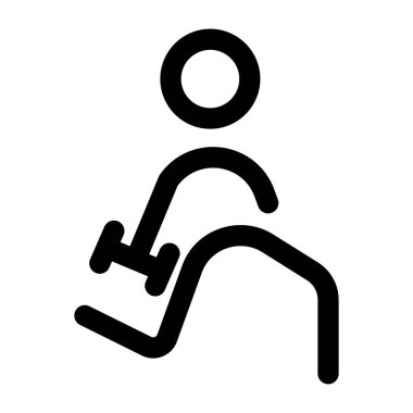 Kettlebell salıncağı yapan bir karakteri gösteren doğrusal bir simge