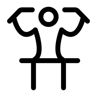 Bir karakteri aşağı çekme egzersizinde gösteren bir taslak simgesi