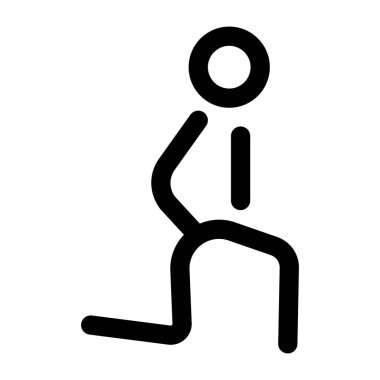 Karakter alıştırma bacak gücünü gösteren doğrusal bir simge