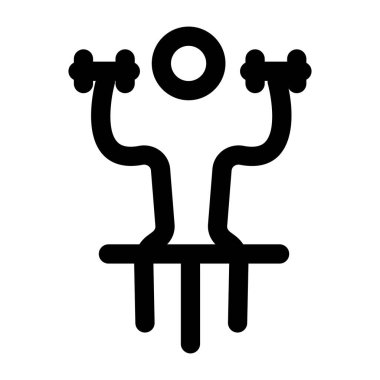 Dambıl egzersizi yapan bir karakteri gösteren doğrusal bir simge