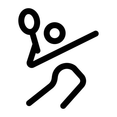 Tenis oynayan bir karakteri gösteren doğrusal bir simge