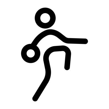 Basketbol smacı yapan bir karakteri gösteren bir satır biçimi simgesi