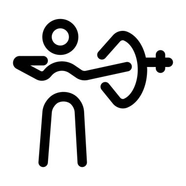 Okçuluk oyunu oynayan bir karakteri gösteren bir satır biçimi simgesi