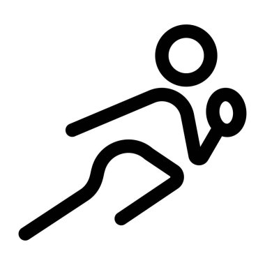 Rugby oynayan bir karakteri gösteren bir taslak simgesi