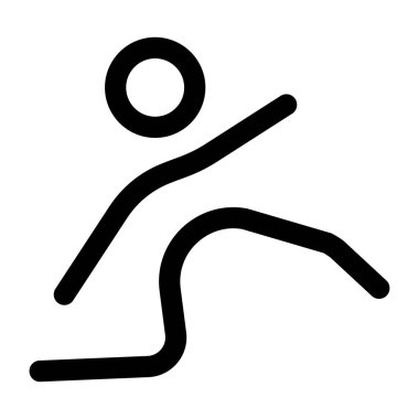 Yüksek atlama yapan bir karakteri gösteren doğrusal bir simge