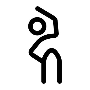 Eğik büküm yapan bir karakteri gösteren doğrusal bir simge