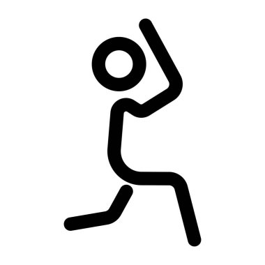 Tepeden atlama yapan bir karakteri gösteren bir satır biçimi simgesi