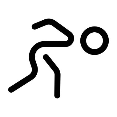 Yan gerinme yapan bir karakteri gösteren doğrusal bir simge