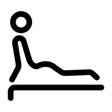 Geriye doğru eğimli bir doğrusal biçim simgesi