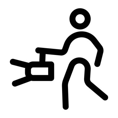 Yürüyüş karakterini gösteren bir satır biçimi simgesi