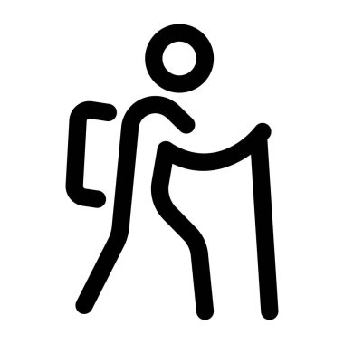 Yürüyüş yapan bir karakteri gösteren doğrusal bir simge