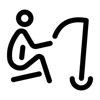 Bir karakteri balık tutarken gösteren bir taslak simgesi