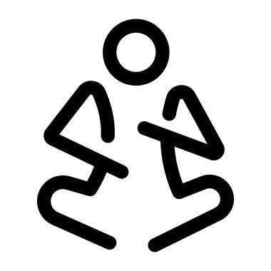 İç huzuru bulan bir karakteri gösteren doğrusal bir simge