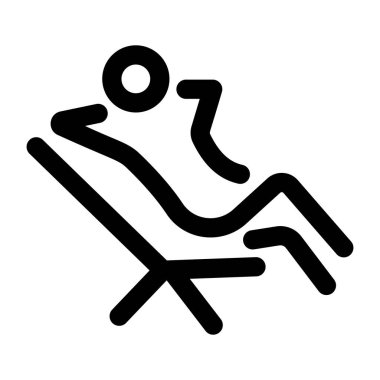 Sandalyede dinlenen bir karakteri tasvir eden bir satır biçimi simgesi