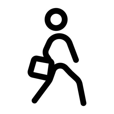 Yolda gezinen bir karakteri gösteren doğrusal bir simge