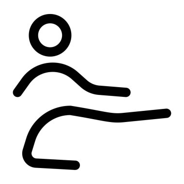 Uçan tekme eylemini gösteren bir satır biçimi simgesi