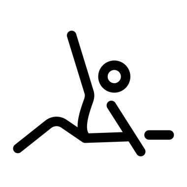 İleri bükülmüş gerilme duruşunu gösteren doğrusal bir simge