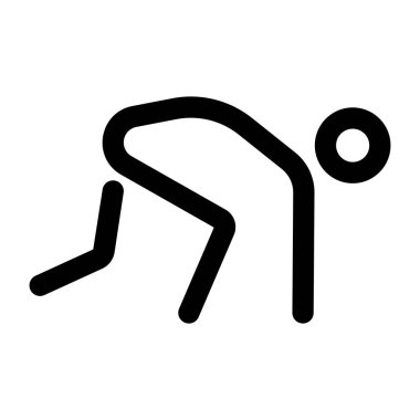 Koşucu atletik duruşunu gösteren bir satır biçimi simgesi