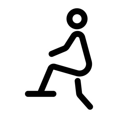 Hamstring gerilme duruşunu gösteren doğrusal bir simge