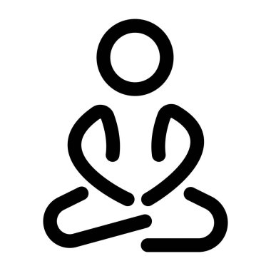Derin meditasyon duruşunu gösteren doğrusal bir simge