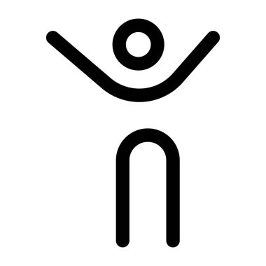 Karakteri ifade eden yoga pozu veren çizgi simgesi