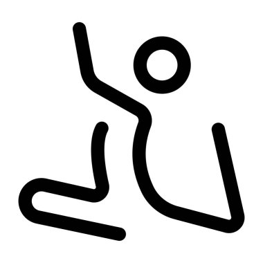 Yay pozu yoga formunu tasvir eden bir çizgi biçimi simgesi