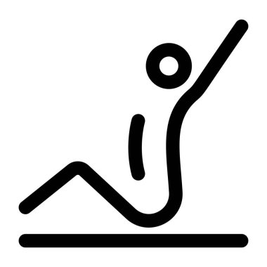 Sırt germe duruşunu gösteren bir satır biçimi simgesi