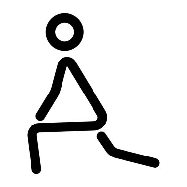 Yoga pozu figürünü gösteren doğrusal bir simge