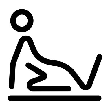 Dikkatli gerilme duruşu gösteren bir satır biçimi simgesi