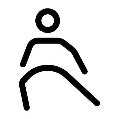 Kasık germe duruşunu gösteren doğrusal bir simge