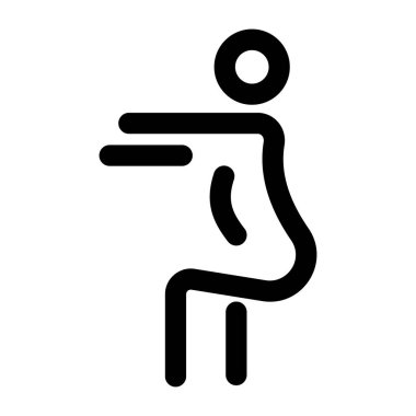 Çömelme duruşunu gösteren doğrusal bir simge