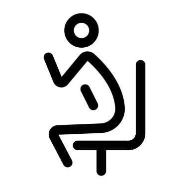 Oturmuş duruş meditasyonu tasvir eden doğrusal bir simge