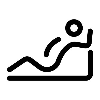 Özenli dinlenme duruşu gösteren bir taslak biçim simgesi