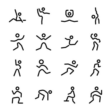 Atletizm Çizgisi Biçimi Simgeleri Paketi