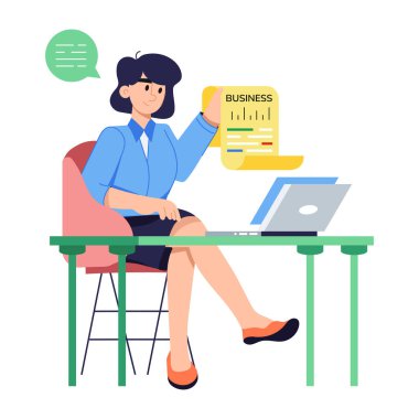 İş seminerinin düz illüstrasyonunu kullanmak kolay