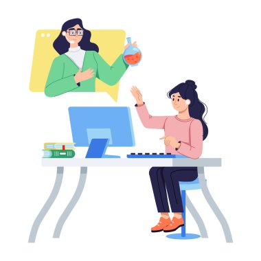 Bilim webinarının ölçeklenebilir düz bir çizimi