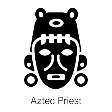 Aztek rahibinin katı simgesini kullanmaya hazır
