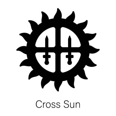 Çapraz güneşin katı simgesini indir