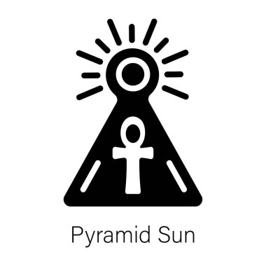 Düzenlenebilir bir piramit güneşinin katı simgesi
