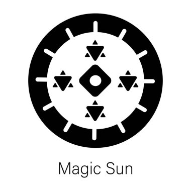 Sihirli güneşin son moda katı simgesi