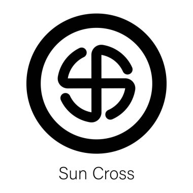 Güneş haçının kabartma simgesini kullanmaya hazır