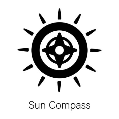 Güneş pusulasının katı simgesini kullanmaya hazır