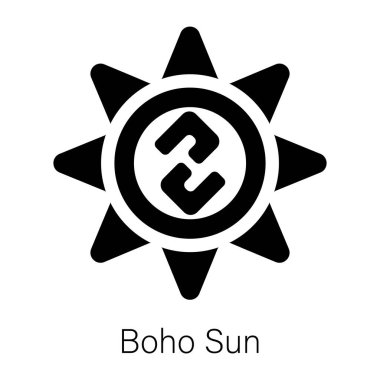 Boho güneşinin kabartma simgesine bakın.