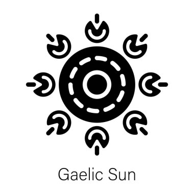 Galya güneşinin sembol sembolünü kullanmaya hazır