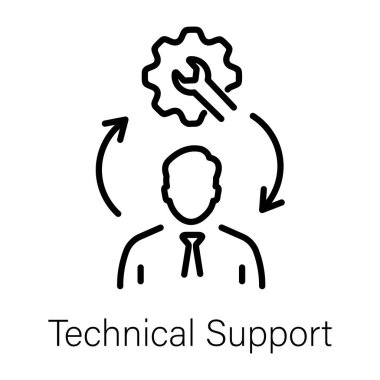 Teknik desteğin doğrusal biçim simgesini indir