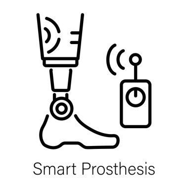Akıllı protez tasvir eden premimium outline simgesi