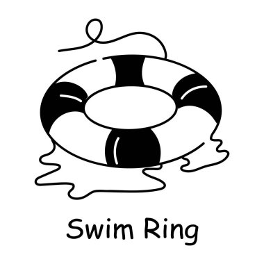Yüzme halkasının iyi tasarlanmış karalama ikonu