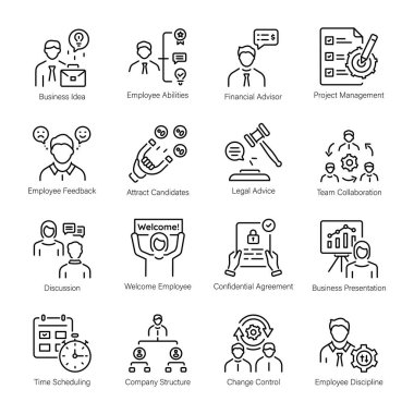 HR Hizmetleri Doğrusal Simgeleri Kümesi